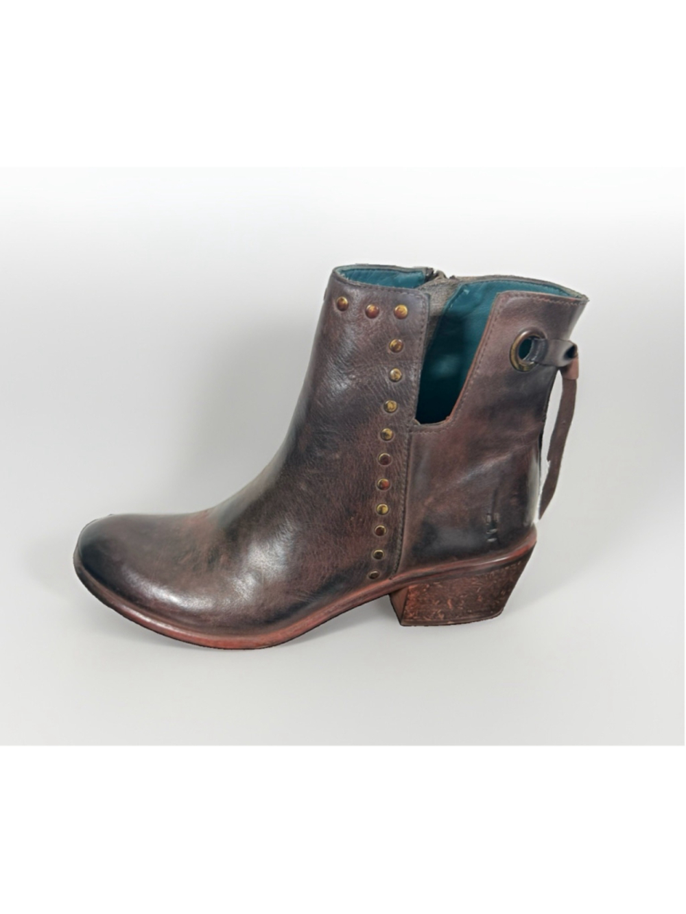 Roan by Bed Stu Ankle Boot Women Sz 8 Brown Leather Western Boho Rodeo Cowgirl